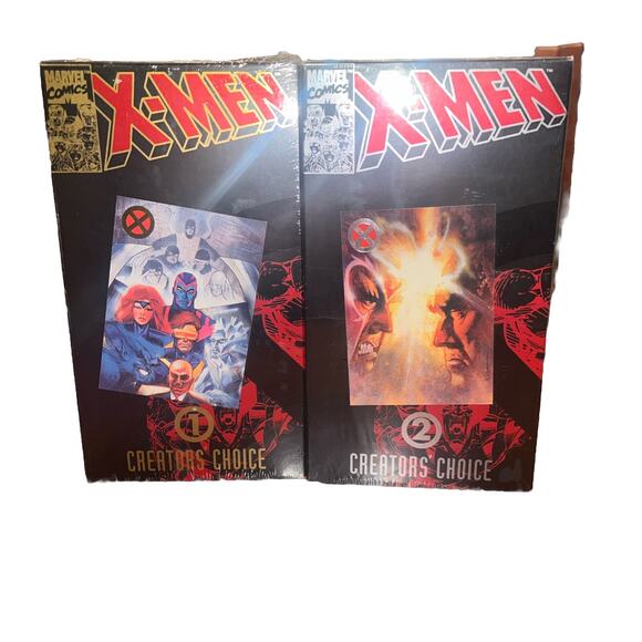 X-MEN Creators Choice #1 and 2 (VHS 1993) w/ Comic Books & Cards / NEW & SEALED - Picture 1 of 4